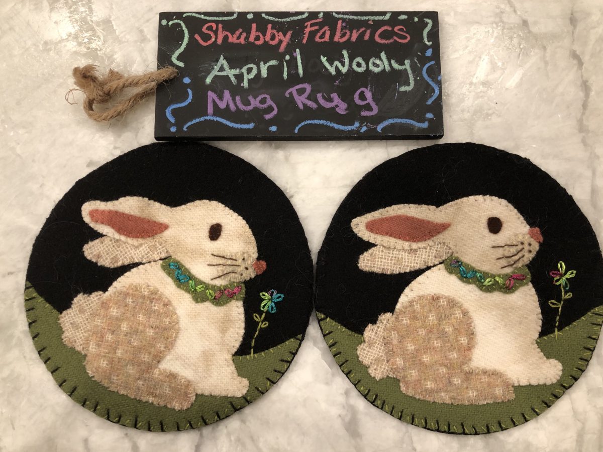 Quilt Diary:  Bunny Wooly Mug Rugs finish!