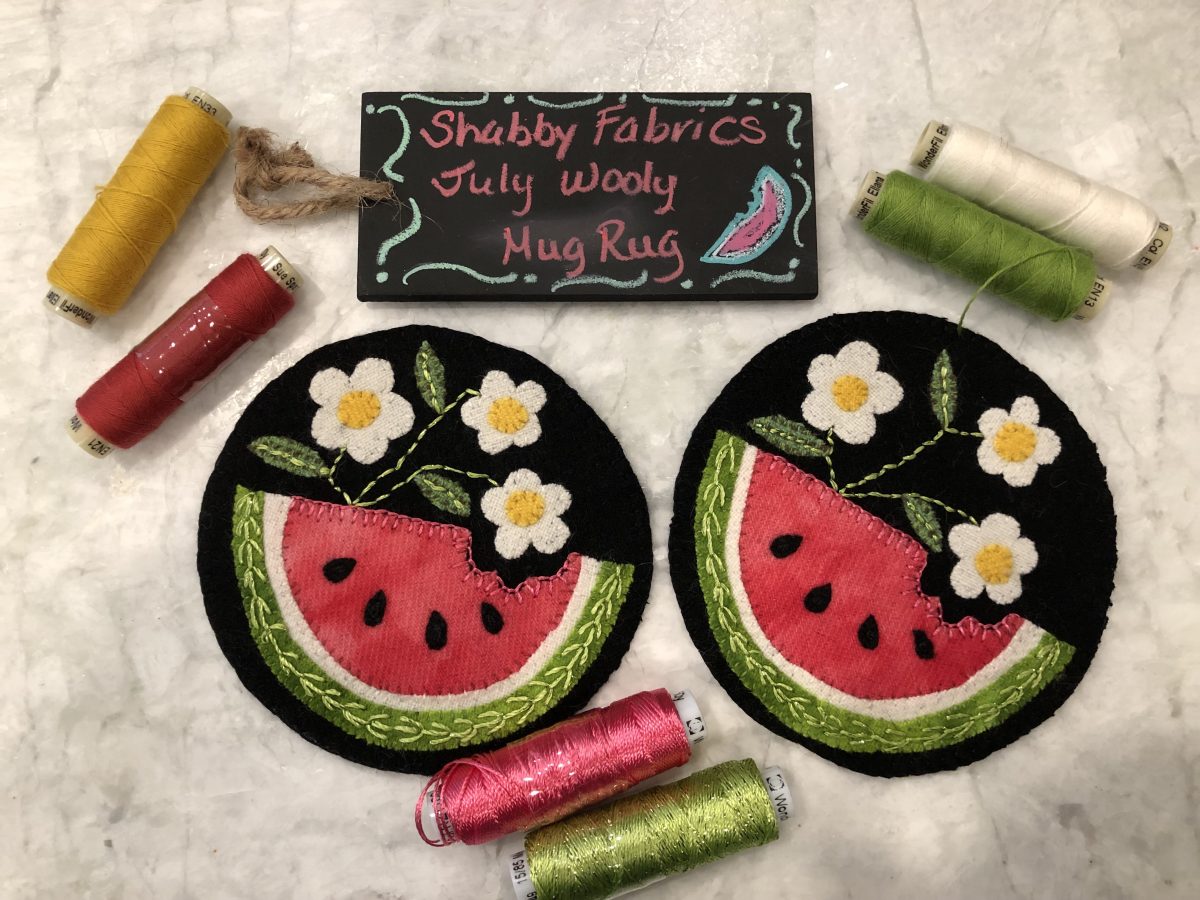 Quilt Diary: Watermelon Mug Rugs! done in Utah