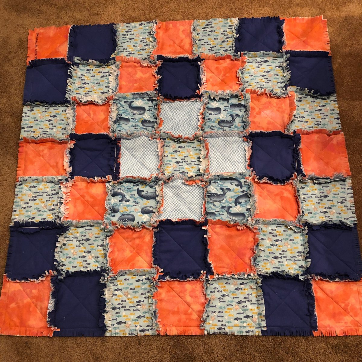 Quilt Diary: Rag Baby Quilt & Burp Clothes Finish